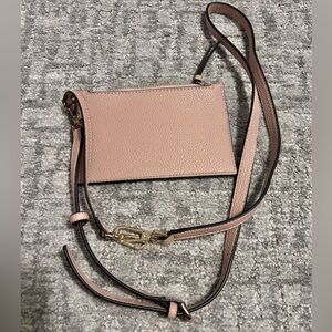 Calvin Klein Pebbled Leather Crossbody Zippered Wristlet Pouch